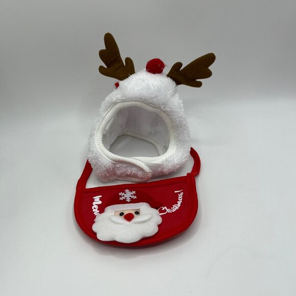 Cute Pet Christmas Costume Set, Bandana & Hat Outfit for Cat&Dog - Picture 3 of 6